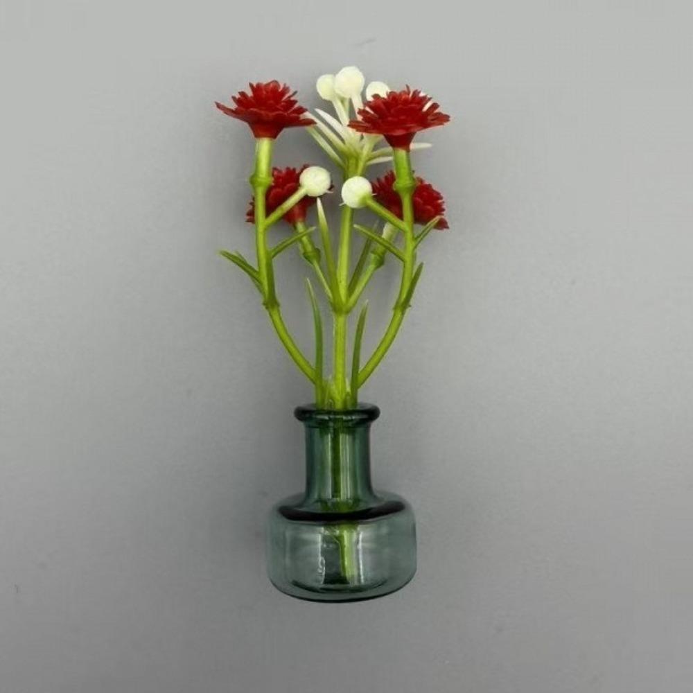 With Flower Magnetic Vase Sticker Exquisite Refrigerator Magnets Magnetic Glass Vases  Home Style H