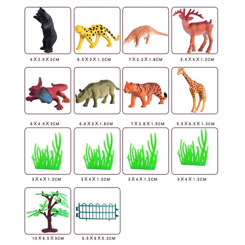 53 Stück Mini Dschungeltier Spielzeug Set Realistische Wilde Plastiktiere Lernspielzeug Actionfigur für Kinder Geburtstagsgeschenke