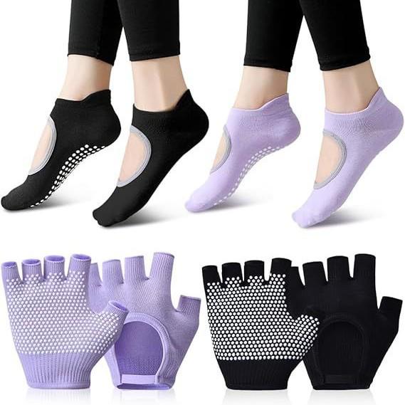 Hollow Anti-Slip Sweat-Absorbing Yoga Gloves