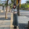 High-waisted Retro Fishtail Skirt Denim Skirt Female Summer Burlap Design Sense Package Hip Mid-length Bustier Skirt Fashion Denim Bustier Skirt