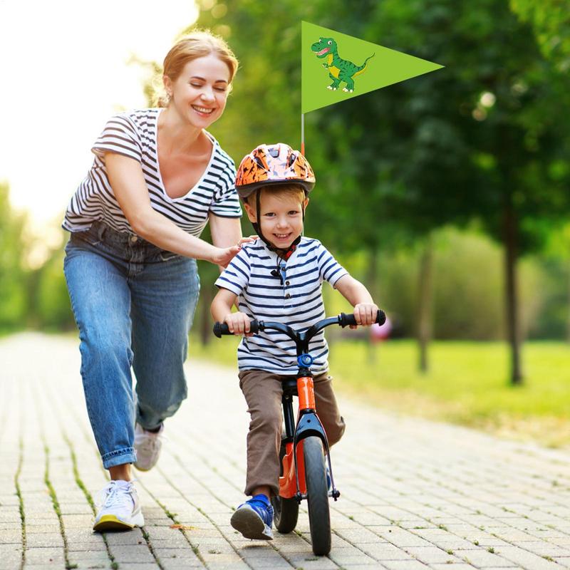 Adjustable Height Bicycle Flag Waterproof Kid Bicycle Safety Flags With Flagpole Bicycle Trailer Flag Outdoor Leisure Riding