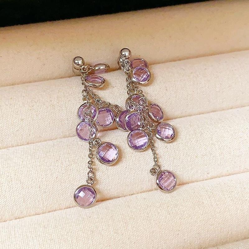 Sparkling Crystal Drop Earrings With Elegant Fringe Beads Dangle Hanging Earrings Fashion Statement Party Jewewlry Gifts