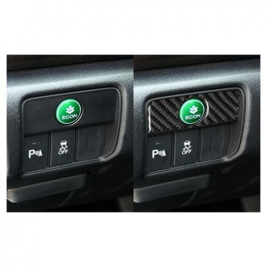 Carbon Fiber Interior ECON Button Panel Cover Trim For Honda Accord 2013-2017