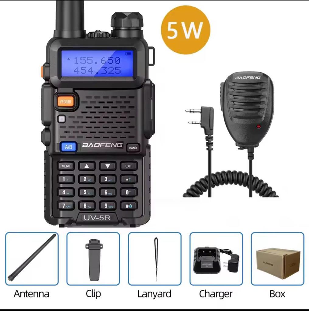Baofeng UV-5R High-Power Dual-Band Long-Range Walkie-Talkie (English Version)