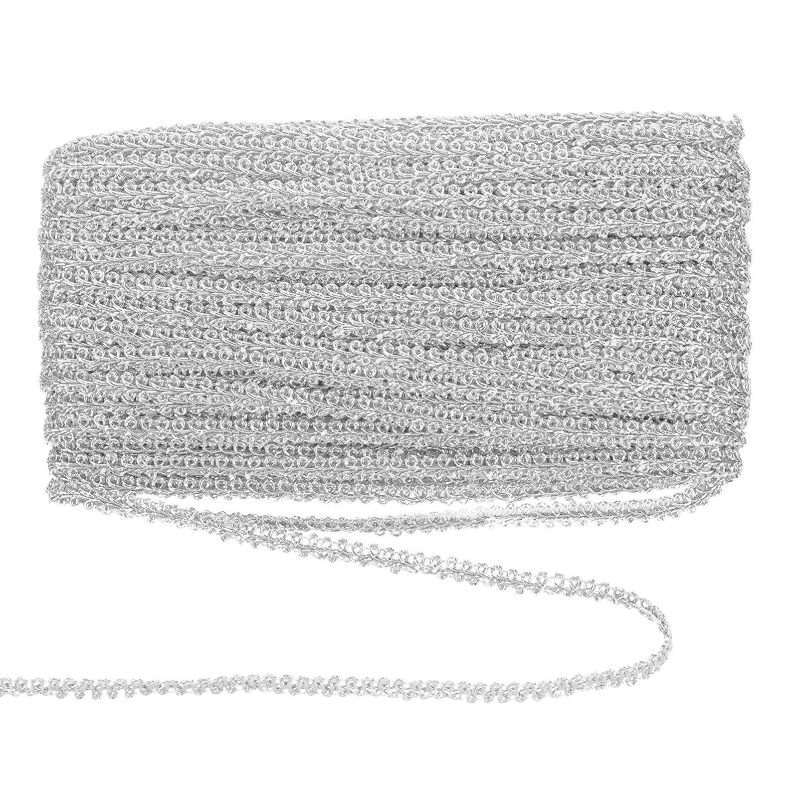 

49 ярдов тесьма гимп плетеная кружевная отделка лента вырез горловины одежда декоративный материал швейные принадлежности для DIY поделок 49 Yards серебряный