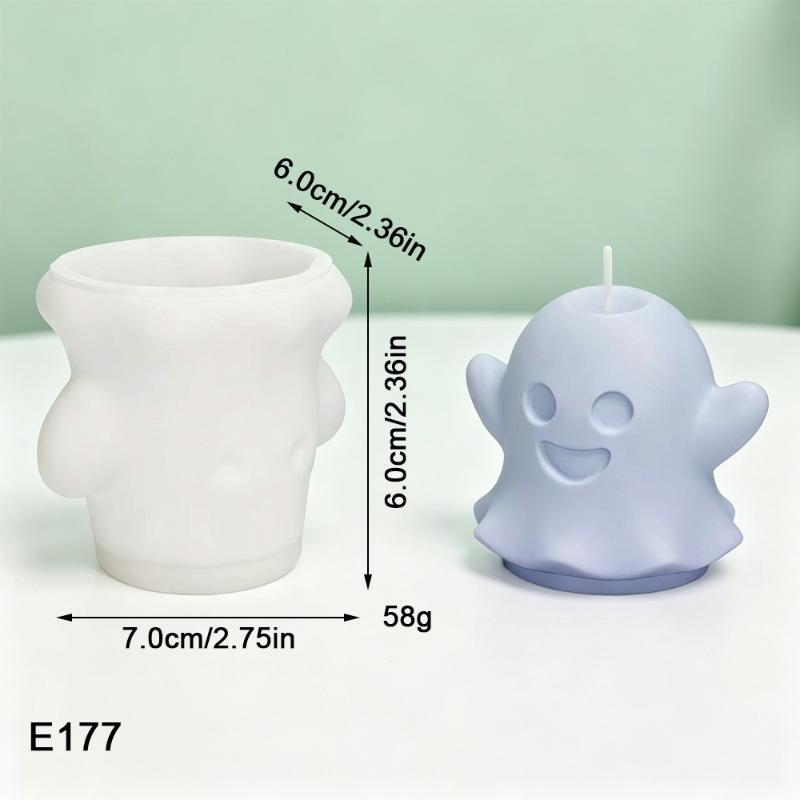 Diy Halloween Ghost Candle Silicone Mold Aromatherapy Candle Plaster Handmade Soap Mould Halloween Decoration