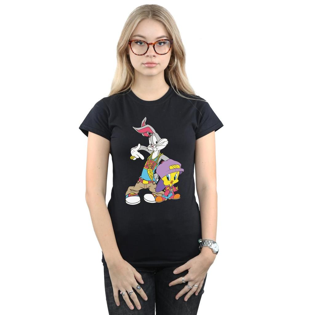Looney Tunes Womens/Ladies Bugs And Tweety Hip Hop Cotton T-Shirt