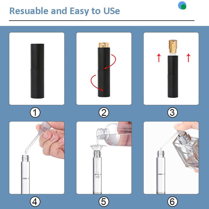 10ml Parfümabfüllung Zerstäuber Tragbarer Flüssigkeitsbehälter Für Kosmetikspender Glassprühflasche Nachfüllbar Für Reisen