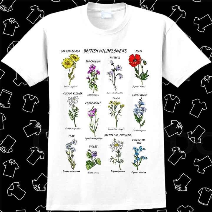 British Wild Flowers Best Botanical Garden Plant Lover Magic Wizard T Shirt 1048 M