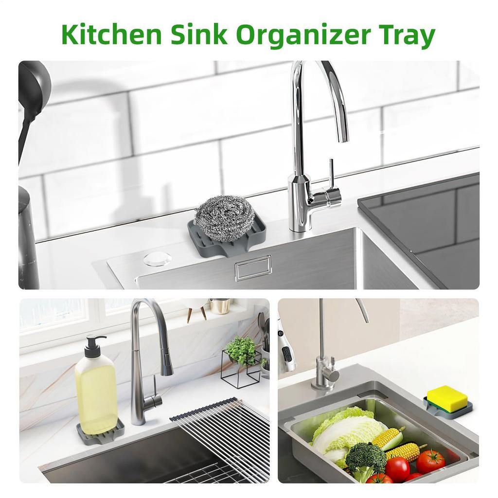 Bathroom Soap Dish Non-Slip Sponge Drainer Non-Slip Silicone Soap Drain Holder For Shower Bathtub Dishwasher Sink Bathroom