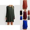 Elegant Women Autumn Fashion Basic Loose Slim Long Sleeve Mini Dress In S-5xl