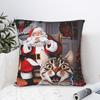 Cat Selfie with Santa Xmas  Pillow Case  Funny Pillow Cover Print Pillowcases For Wedding Party Home Decor