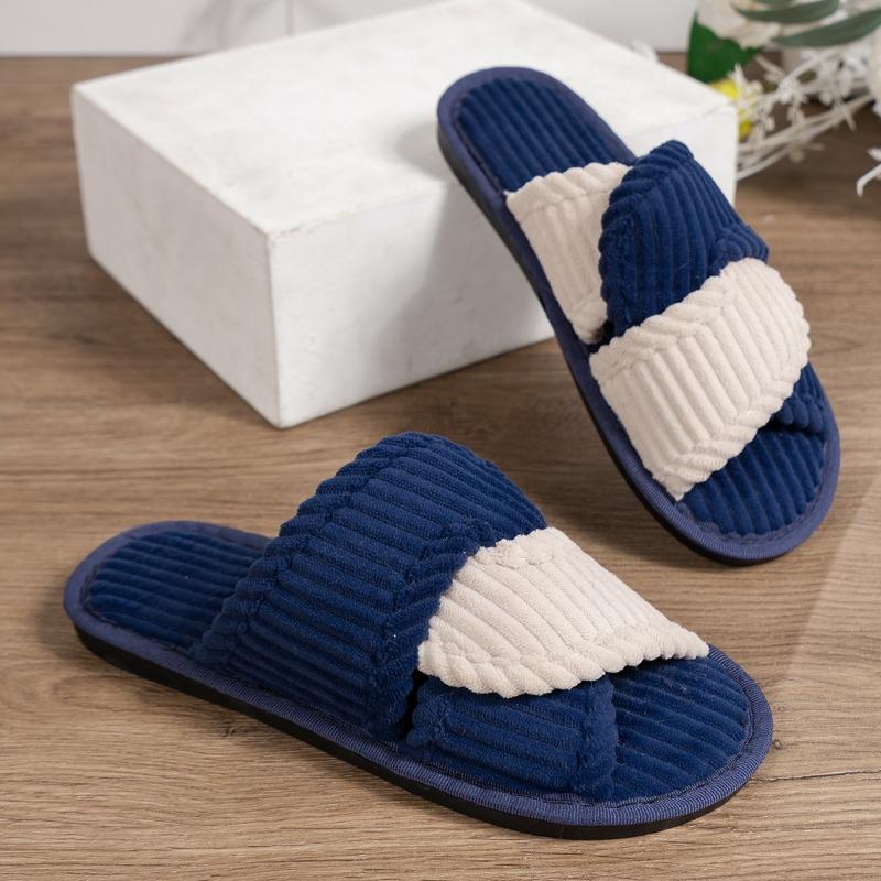 Fashion 2025 NEW Winter Women Fashion Slippers Females Soft Corduroy Home Slides Warm Plush Sandal Fashionable and Beautiful Shoes