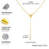 Fashion Minimalist Y-Shaped Long Tassel Necklace, Gold-color Stainless Steel V Necklace, Holiday Party Jewelry for Women Gift
