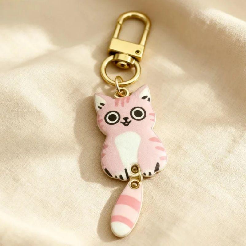 Cat Pendant Selling Cute Fun Cartoon Keyring Kitty Bicycle Car Motorcycle Keychain Metal Accessories Fashion Man Woman Gift