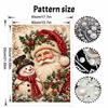Santa Claus and Snowman Pearl Painting with Frame 3D Sparkling Canvas Art Relaxing Craft for Bedroom Wall Decor Gift Holiday Wall Art