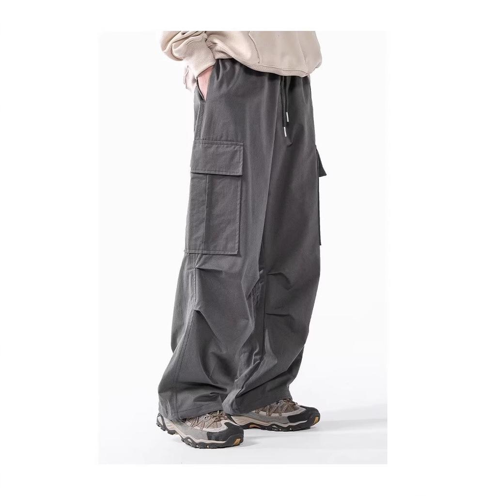 American paratrooper pants men's autumn and winter new trendy brand loose multi-pocket overalls casual versatile wide-leg trousers
