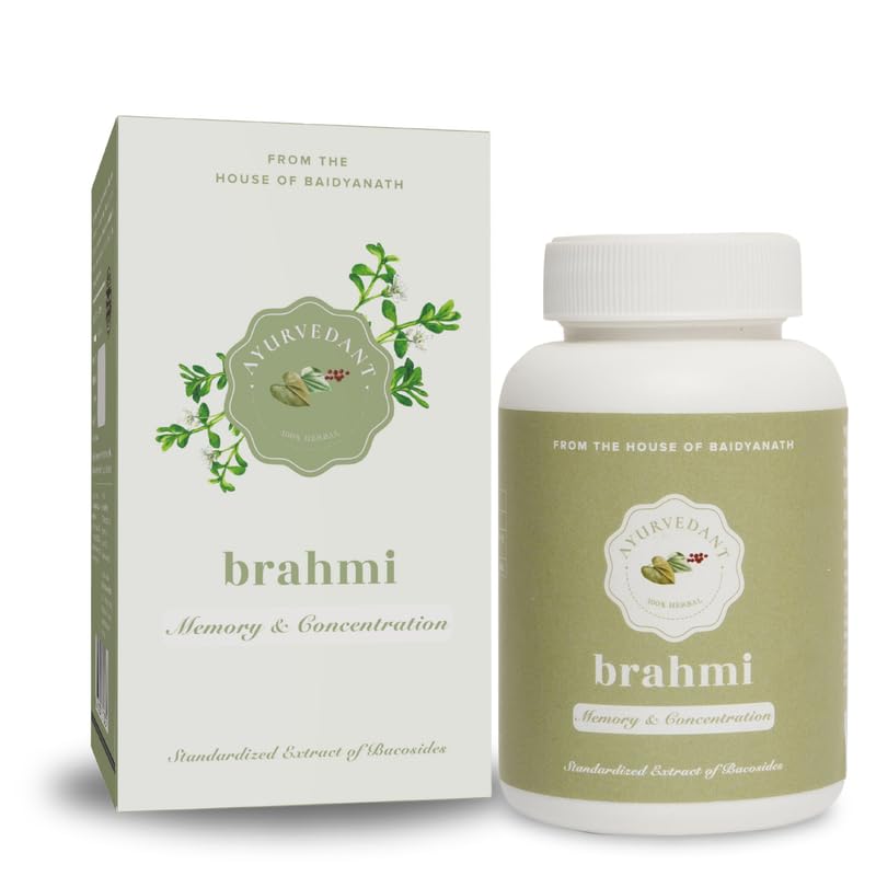 

Baidyanath Ayurvedant Brahmi Tablets For Memory, Focus, Clarity And Stress Relief | Natural Cognitive Support | 60 Tablets