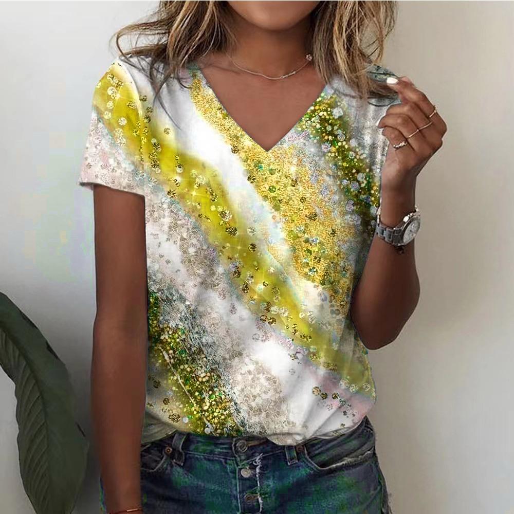 

Жіноча вулична модна футболка 2025 року з короткими рукавами та 3D-принтом із 3D-принтом, універсальний, повсякденний, вільний, з круглим вирізом, жіночий одяг XXXL