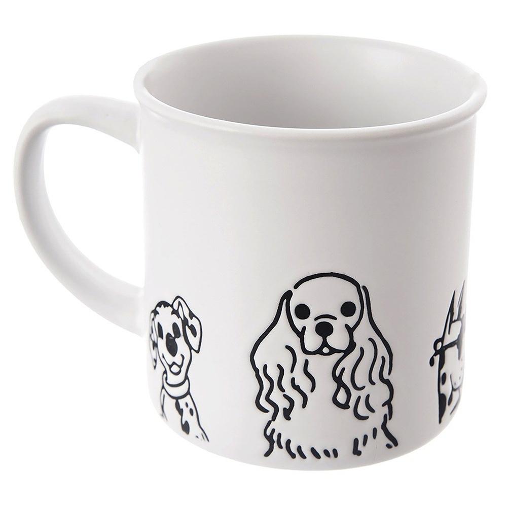 Kubek Psy Pieski do Napojów Picia Kawy Herbaty Ziół Ceramiczny Biały 500 ml