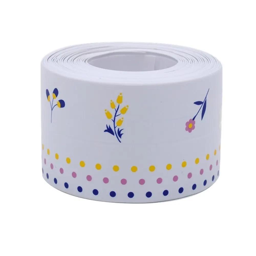 

Anti Mold Kitchen Sink Waterproof Tape Seal Gap Self Adhesive New PVC Sealing Strip Self Edge Printed Stickers Bathroom Toilet 1M