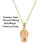 New In Cute Lucky Little Maitreya Buddha Pendant Women Necklaces Vintage Stainless Steel Female Chains Jewelry