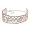 Glänsande Rhombus Strass Kors Halsband Flerlagers Nischdesign Halsband Trendigt Kall Vind Halsband Choker