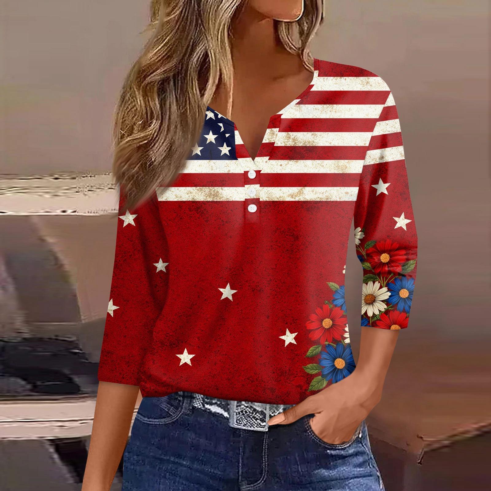 

Women s T Shirt Tee Printed Button Short Sleeve Tunic Daily Weekend Fashion Basic V- Neck Regular Top XXXL