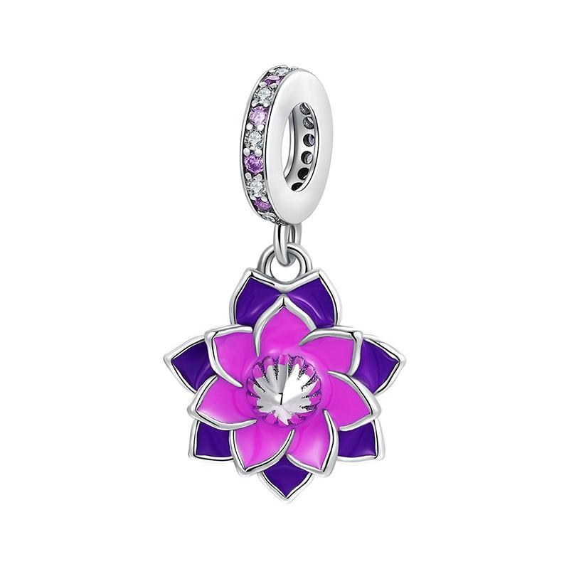 Doe-het-zelf Dames Sieraden Cadeaus Roze Paarse Serie Charms Glinsterende Oneindigheid Harten & Sterren Lavendel Bloemen Kralen Passend op Originele Armband