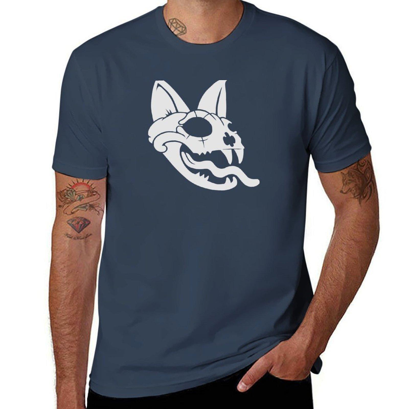 Lovejoy Cat Skull TShirt Stylish Print Short Sleeve Tee S