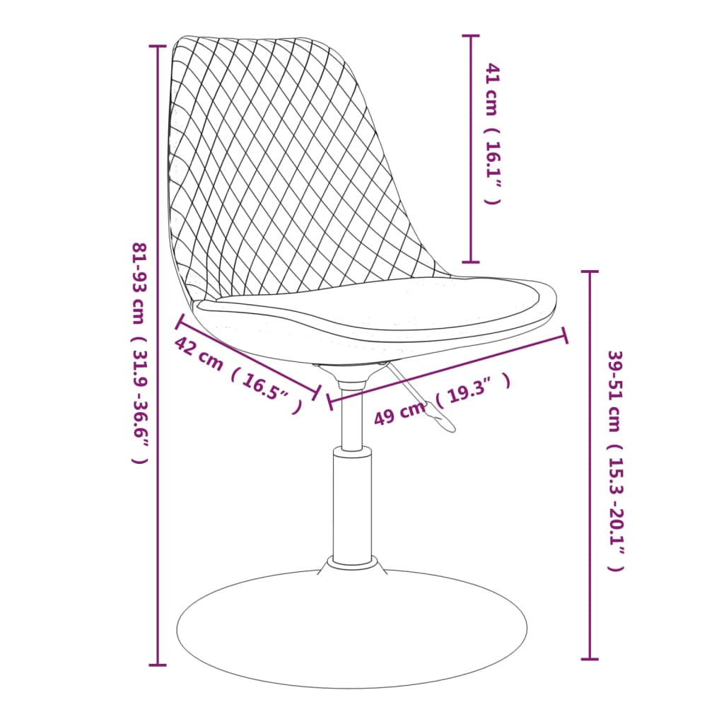Dining Room Chairs 4 pcs Swivel Pink Velvet