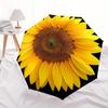 Golden Sunflower Design Wall Clock, Brighten Your Space with Style Umbrella, Cute Umbrella with Cute Design, Portable 3-Fold Compact Umbrella for Men