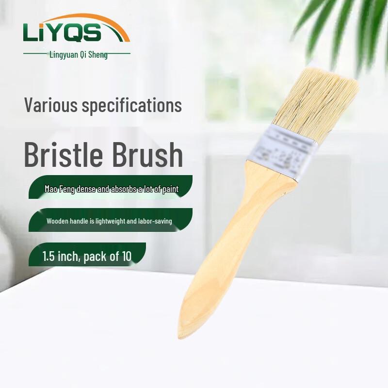 Wooden Handle Hog Bristle Paint and BBQ Brush