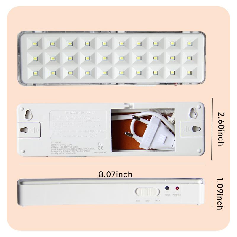 30LEDs Portable Emergency Light 2 Modes Dimmable Camping Lanterns Wall-mounted Rechargeable Home Lamp for Power Loss Use
