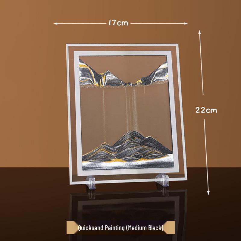 Kulatá přesýpací hodiny 3D s tekutým pískem Domácí dekorace - Vysoce kvalitní stolní ozdoba do obývacího pokoje