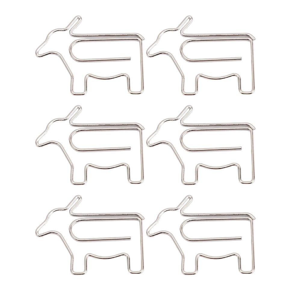 100PCS Cow Shaped Paper Clips with Storage Box Iron Wire Paper Clips Cute Paper Clips  Office Home