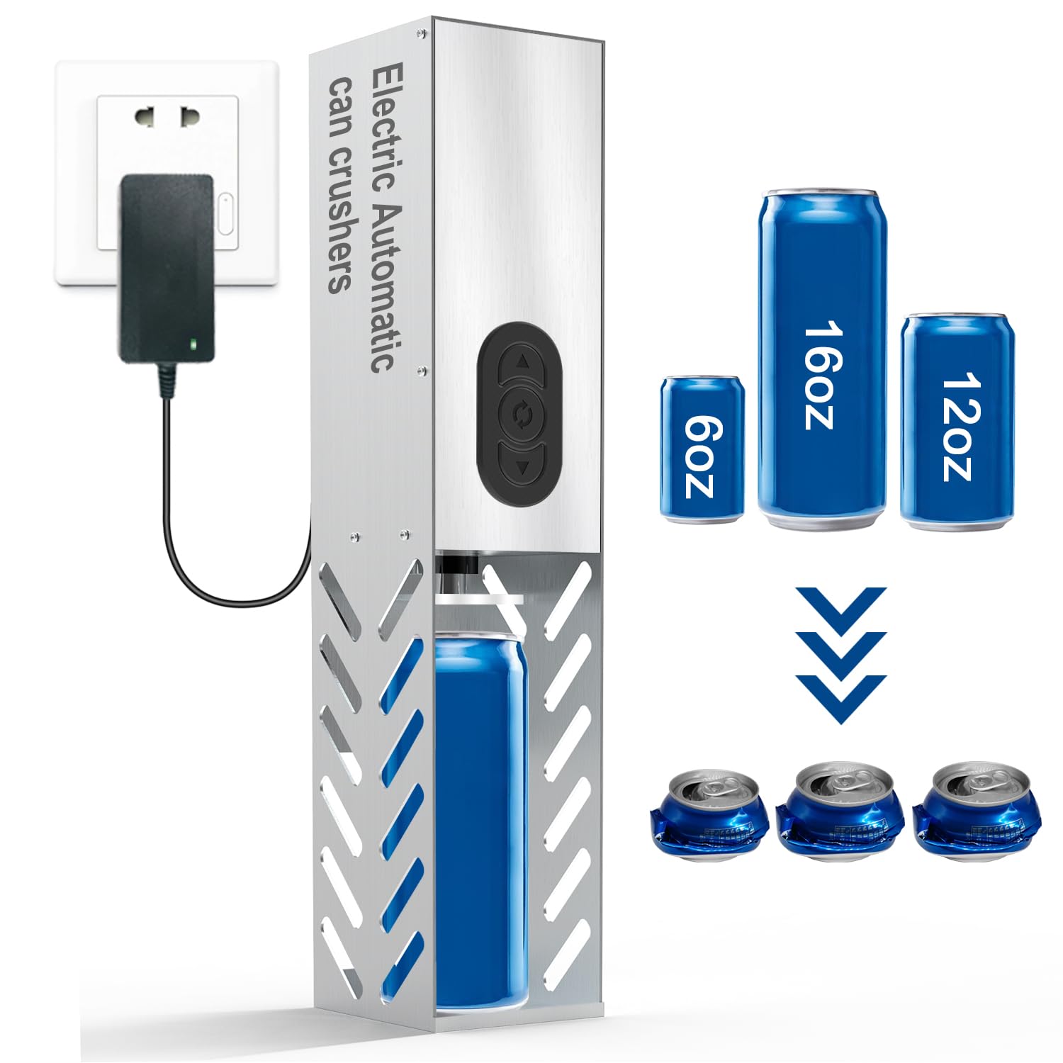 

Electric Can Crusher Wall Mountable Aluminum Can Recycling Compactor EU Plug