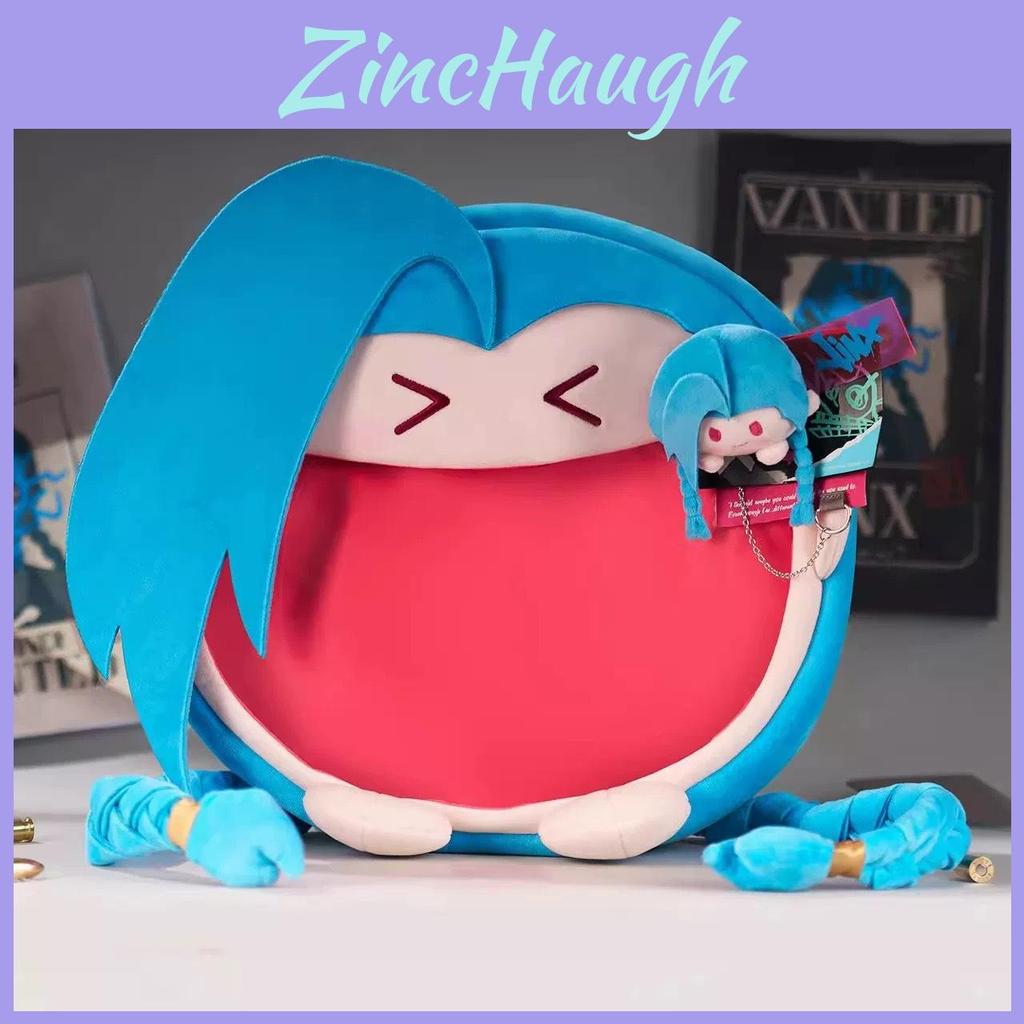 League Of Legends Dual City Jinx Plush Backpack With Large Capacity For Daily Use