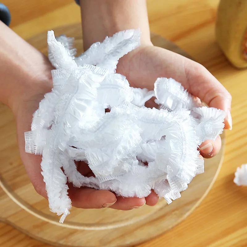 Wiederverwendbare Einweg-Lebensmittelabdeckung aus Plastikfolie, langlebige elastische Lebensmitteldeckel für Schüsseln, elastische Tellerabdeckungen für die Küche, Lebensmittelschutzbeutel