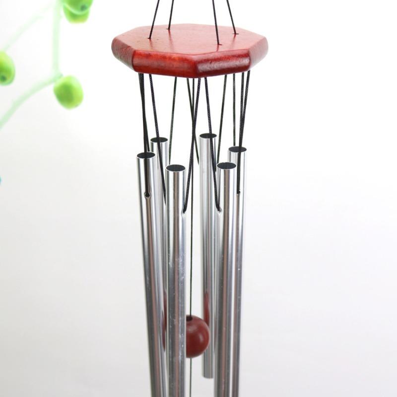 Metal Multi-Tube Wind Chime Car Interior Decoration New House Doorbell Ornament Red Wood Wind Chime Pendant