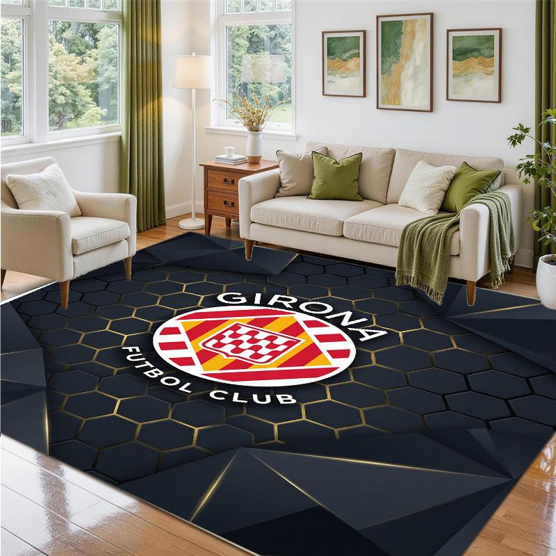 Girona FC Design Crystal Velvet Rug Soft Decorative Mat for Bedroom Entrance