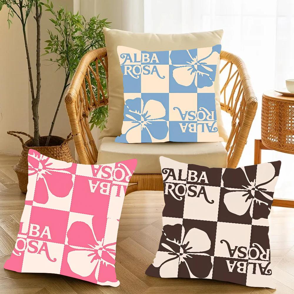 Fashion Print A-ALBA ROSA Pillow Case Applicable Space For Guest Rooms Interiors Cars Office House Decoration