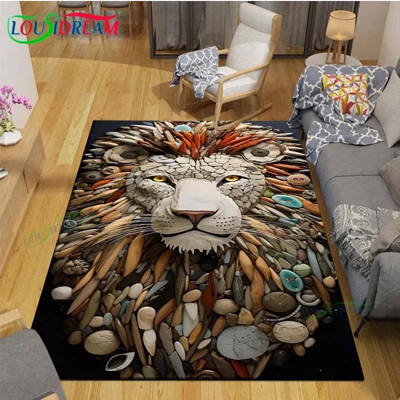 3D Lustige Kieselstein Dekor Teppich für Außenbalkon Garten Couchtisch Schlafzimmer Bereichsteppiche Küche Rutschfeste Fußmatte Teppich Geschenk