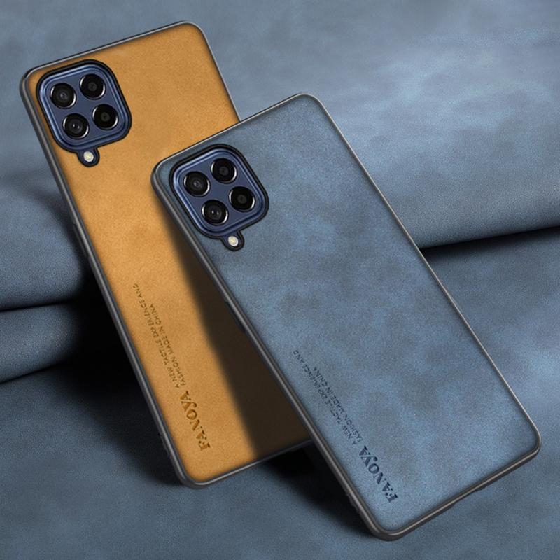 

For Samsung Galaxy A12 A22 4G A42 5G Case Luxury Leather Phone Case For Samsung M12 M22 M32 M42 Back Cover Silicone Protection For Samsung M42 5G червоний