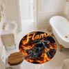 Flame Motorcycle,Round Area Rug,Carpet Rug for Living Room Bedroom Sofa Playroom Decor,Non-slip Floor Mat