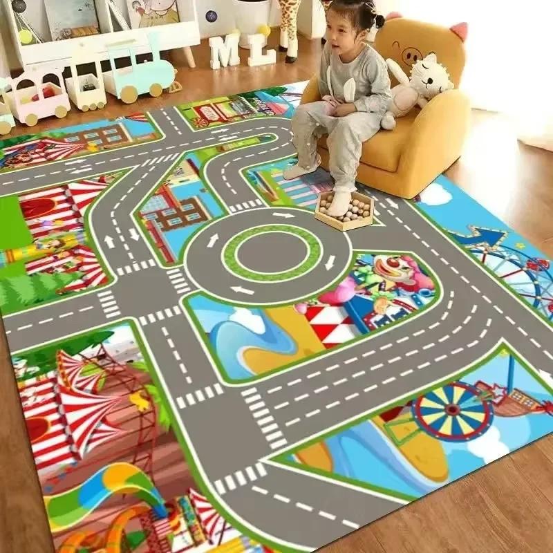 Cartoon Kindergarten Carpets Educational Game Rugs Children's Room Transportation Bedroom Living Room Carpet Home Decoration Mat