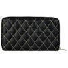 Grace gesteppte schwarze/gelbe Leder Geldbörse/Clutch/Portemonnaie für Damen