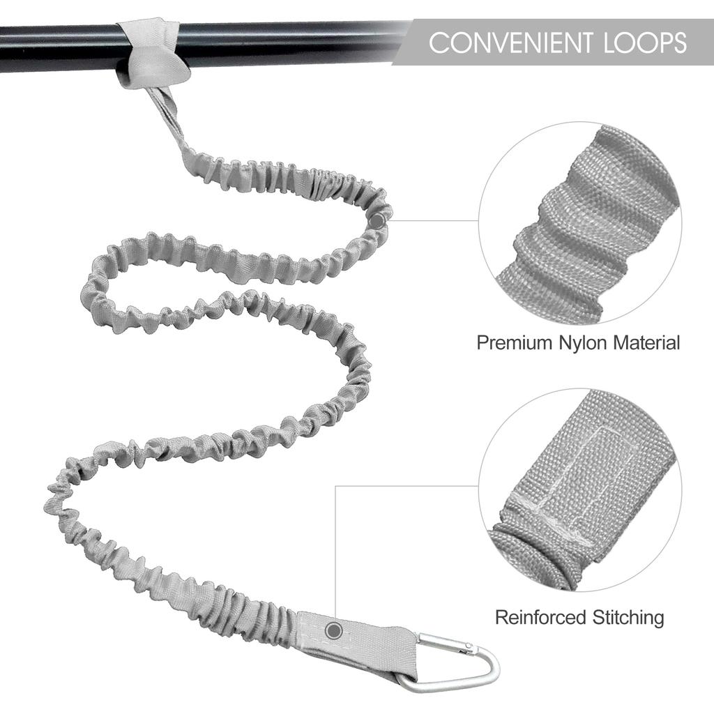 4 Pack Kayak Paddle Leash Lightweight Stretchable Coiled Kayak Rod Leash Lanyard for SUP Boating Canoeing Fishing Kayaking