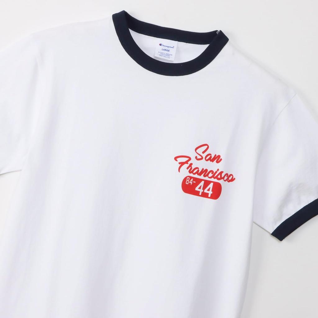 Champion Basic Short Sleeve USA Garment Crew Graphic Garment Wash Men's T-Shirt, Navy, C3-B346, 100% Cotton, Print, Wash, Neck, Print,