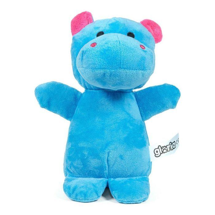 Jouet Peluche - GLORIA - Hippopotame - 20 cm - Bleu - Avec son
